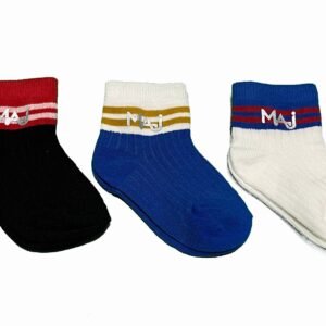 Athletic Ankle Socks, Striped Design, Cotton Blend, 5 Pairs