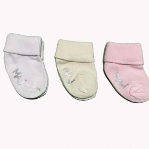 Baby Double-Needle Socks, Tricolour Pack, 3 Pairs