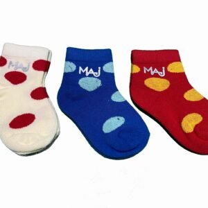 Polka Dot Ankle Socks, Cotton Blend, Set of 3